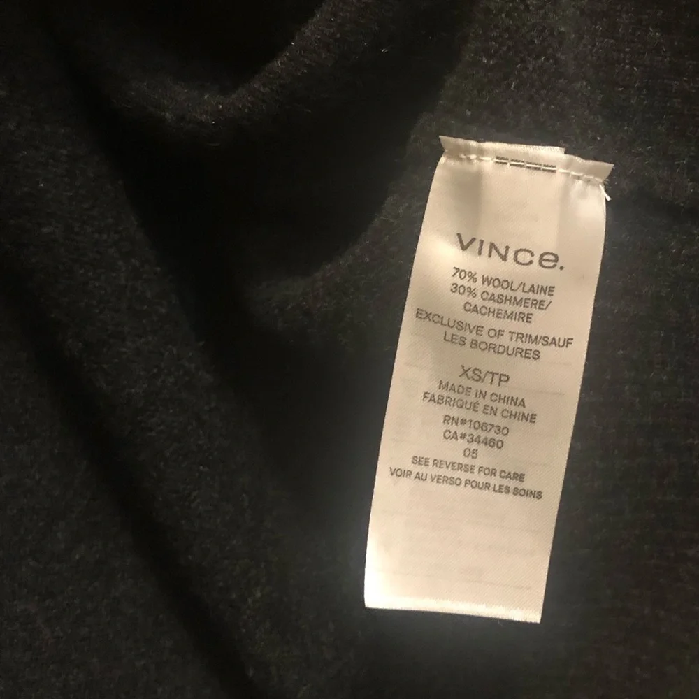 NWT VINCE Wool/Cashmere V-Neck Full Length Sweater Dress Size XS - Picture 8 of 13